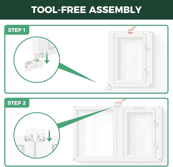 FXW AuraSpace Acrylic Indoor Dog Playpen for Medium Dogs, 35 Inch, 10 Panels, White
