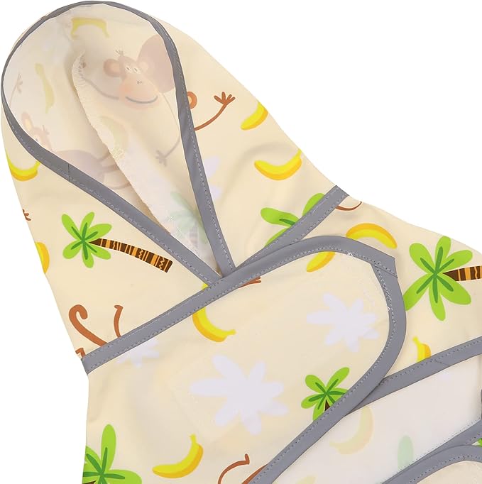 Dog Raincoat for Medium Dogs Waterproof Hooded Rain Jacket with Reflective Strips Leash Hole & Poncho Adjustable Fit (Monkey,M)