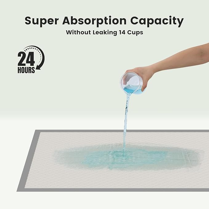Gardner Pet 5XL 37"x54" Dog Pee Pads Extra Large, Super Absorbent & Leak-Proof Dog Potty Training Pads, Nop-Slip Bottom Puppy Pads, 50 Count Grey