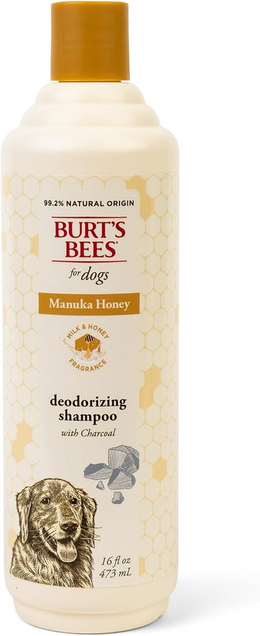 Burt’s Bees for Pets Deodorizing Shampoo with Manuka Honey and Charcoal for Dogs - Naturally Derived Ingredients, 16 Fl Oz