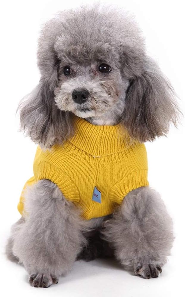 Dog Sweater for Small, Medium, Large Dogs - Warm Winter Classic Turtleneck Pet Clothes - Cute Christmas Coat for Puppies, Cats, Girls, Boys