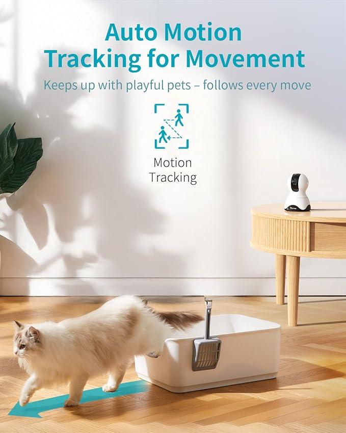 VIMTAG 4K UHD Indoor Cameras for Home Security 2-Pack, 360° Pet Camera, 5G/2.4G WiFi Baby Monitor with Phone App/Speaker for Dog Cat, Motion Tracking, Free AI Detection, Night Vision, SD/Cloud Storage