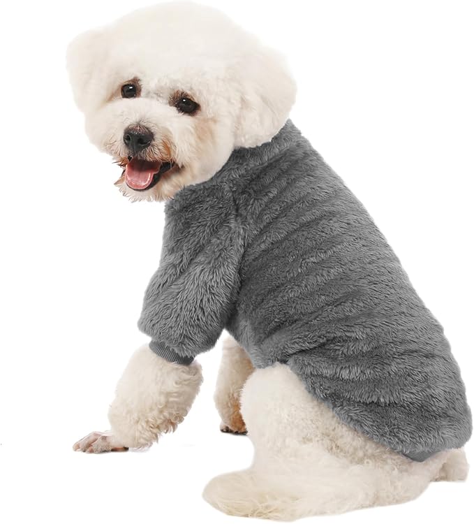 Dog Sweater, 3 Pack Dog Sweaters for Small Dogs, Dog Clothes for Small Dogs Girl Boy, Ultra Soft and Warm Puppy Sweater Dog Coat for Winter Christmas (Large, Blue+Lt Coffee+Dark Grey)