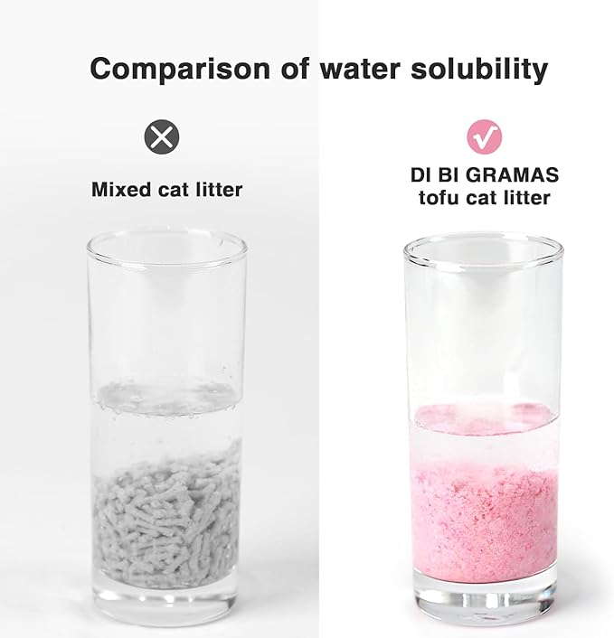 Cat Litter 24LB/4 Packs Dust-Free Clumping Tofu Cat Litter Quickly Absorb Odors Toilet Can Flush Into The Toilet Pure Natural tofu cat Litter (Peach)