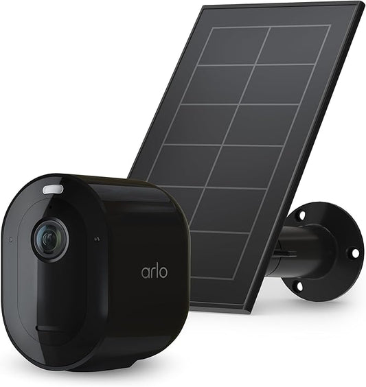 Arlo Pro 5S Spotlight Security Camera 2K HDR with Solar Panel Bundle | Outdoor | Wireless with Spotlight | Dual-Band Wi-Fi | 12X Zoom, Color Night Vision | Battery gets Charged with Solar Panel, Black