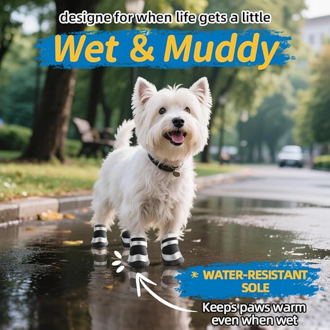 Dog Shoes for Small Dogs, Breathable Dog Boots Paw Protector for Hot Pavement Winter Snow, Dog Booties with Reflective Strips Rugged Anti-Slip Sole for Hardwood Floors Outdoor Silver Black Size 2