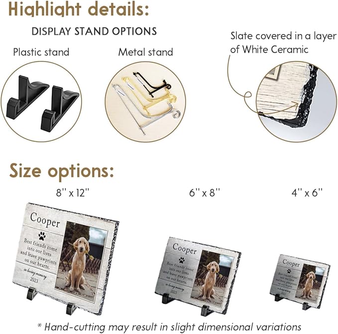 Personalized Memorial Headstone Marker: Honor Your Cat or Dog, Simple Lasting Memory Gifts for Pet Lovers, Condolences Gift for Loss, Custom Heartfelt Quote, Home or Garden Decor