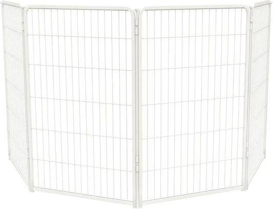 FXW Homeplus Unleashed Indoor Dog Playpen - Stress-Free and Safe Play, Heavy Duty 45 Inch 4 Panels Dog Pen for Large Dogs, White│Patented