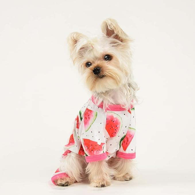 Dog Clothes for Small Dogs Boy Girl, Dog Pajamas Tiny Chihuahua Yorkie Spring Summer Shirt, Cute Puppy Outfit Pjs Jumpsuit Cat Onesie Apparel Pet Clothes
