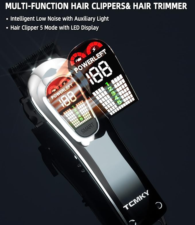 Hair Clippers for Men, Professional Clippers and Trimmers Set, Cordless Clippers for Hair Cutting, Beard Trimmer, Barber Clippers, Rechargeable Electric Shaver