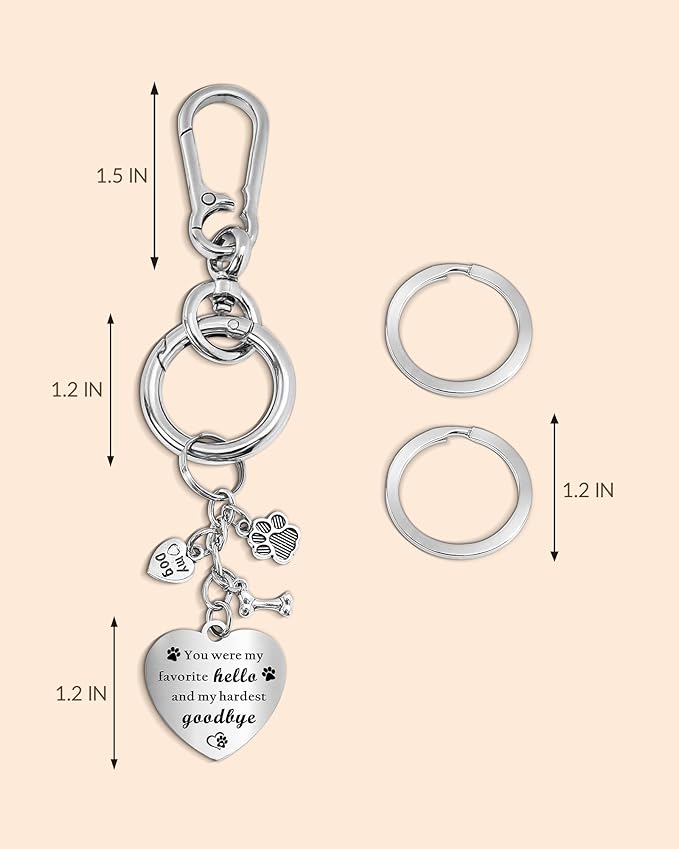 Belloxis Pet Memorial Gifts for Loss of Dog, Rainbow Loss Sympathy Gift Bridge Card Keychain for Cat, Pet Died Cats Death Dogs Lost Memorial for Women Men Pass Away Animal Paw Print Heart Key Chain