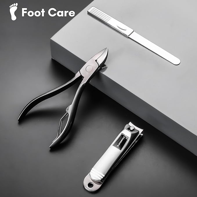 FAMILIFE Manicure Set, Professional Manicure Kit Nail Clippers Set 11 in 1 Stainless Steel Pedicure Tools Nail Kit Men Grooming Tool with Portable Brown Leather Travel Case Luxury Gifts for Him