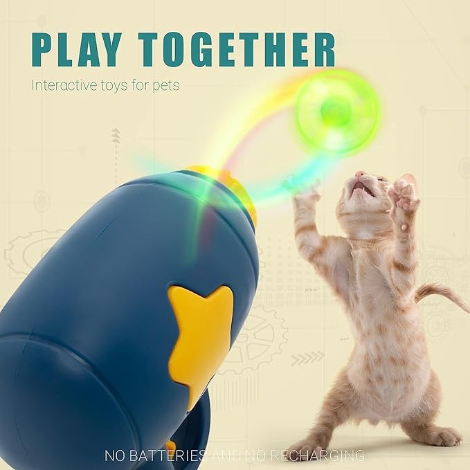 Cat Fetch Toy, Interactive Flying Cat Toy with 20 Propellers, Kitten Tracks Toy for Training Hunting Chasing
