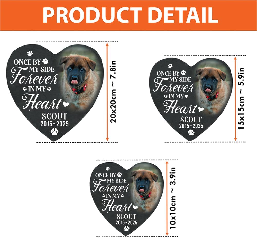 Personalized Dog Memorial Gifts for Loss of Dog, Custom Pet Memorial Stone with Photo Name Date, Stones for Dogs, Gift for Cat Lovers, Bereavement Sympathy Gift for Pet Lover, Quote 1