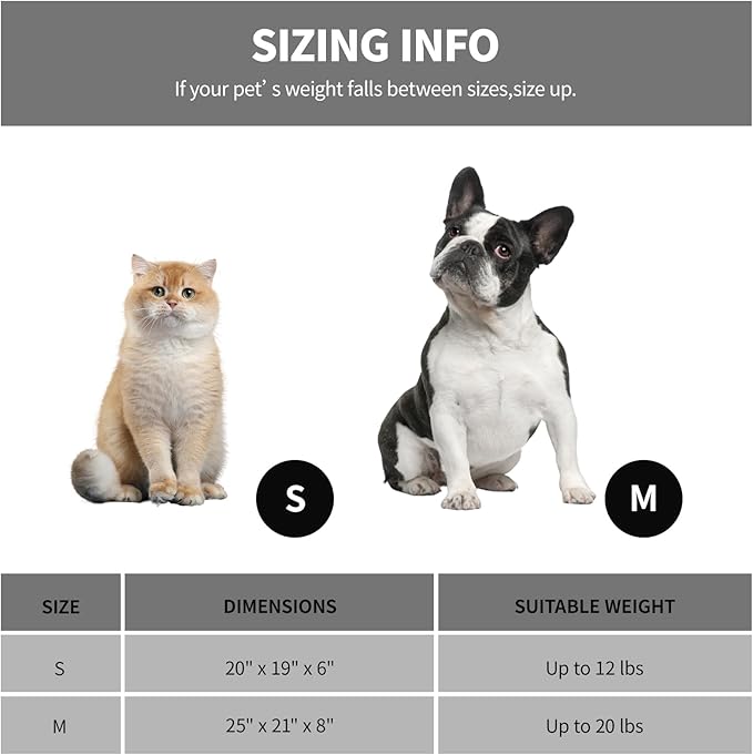 25In Dog Bed for Small Medium Sized Dogs - Washable Rectangle Puppy Bed for Indoor Outdoor, Cozy Pet Bed with Support Pillow & Non-Slip Bottom(Grey, Medium)