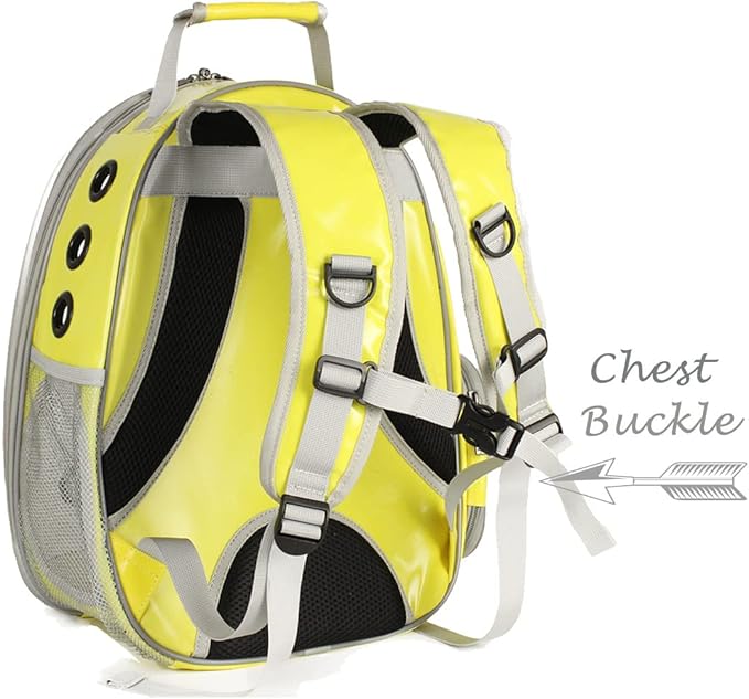 Cat Backpack Carrier, Bubble Backpack for Cat Kitten Small Puppy and Bunny, Space Capsule Bubble Cat Backpack Carrier, Airline Approved Waterproof Yellow Pet Backpack for Small Dog