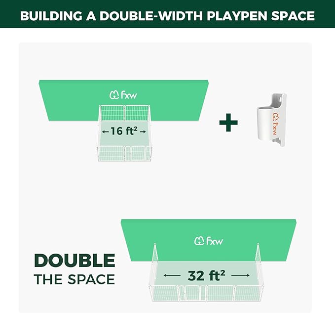 FXW Fence-to-Wall Anchor (Pack of 4) for Use with Dog Playpen in Yard, Garden, Doorways, Fireplace, Indoor/Outdoor, Fits All Heights of Playpen, White│Patented