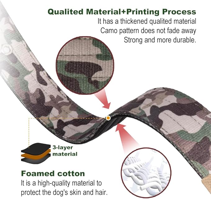 TSPRO Tactical Dog Collar 1.5 Inch Wide Thick Dog Collars with Heavy Duty Metal Buckle, Durable, Strong, Adjustable for Medium to Large Dogs (Military Green L)