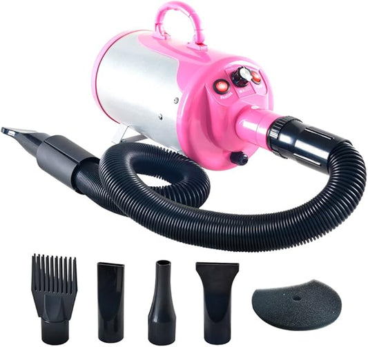 SHELANDY Groomer Partner Pet Hair Force Dryer Dog Grooming Blower with Heater (Pink)