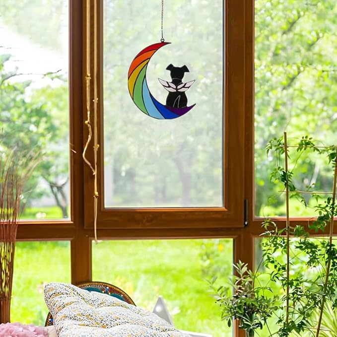 Dog Memorial Gifts, Death Sympathy Gift for Loss of Dogs, Rainbow Bridge Pet Passing Away Pet Memorial Sun Catcher Gifts