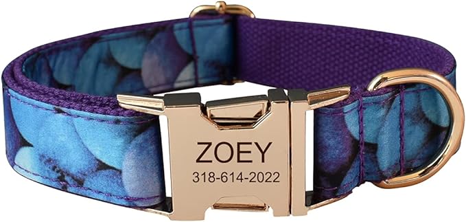 Custom Dog Collar with Names and Phone Number Engraved, Puppy Tags Personalized for Small Medium Large Pets
