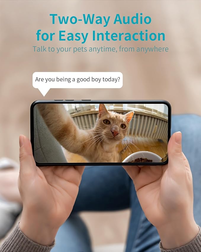 VIMTAG 4K UHD Indoor Camera, 360° Pet Camera, 5G/2.4G WiFi Baby Monitor with Phone App, Speaker for Dog Cat Home Security, Motion Tracking, Free AI Detection & Alarm, Night Vision, SD/Cloud Storage