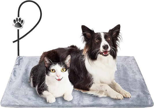 On/Off Switch Electric Pet Heating Pad with Chew Resistant Cord and Machine Washable Cover,Indoor Heated Pet Bed Warmer,for Cat Beds and Dog Beds 90x60cm