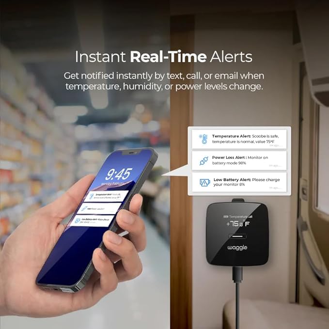 Waggle RV/Pet Monitor PRO + 4G Mini Camera Bundle - GPS | RV Pet Monitor | Real-time Temperature & Humidity, 4G Multi Carrier, 4G LTE Security Camera, Indoor/Outdoor, 2 Way Audio, Night Vision