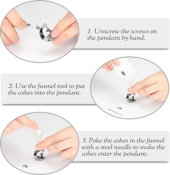 constantlife Cat Moon Urn Necklace for Women Pet Cremation Jewelry for Ashes Stainless Steel Pendant Funeral Keepsake Loved Ones Memorial Gift