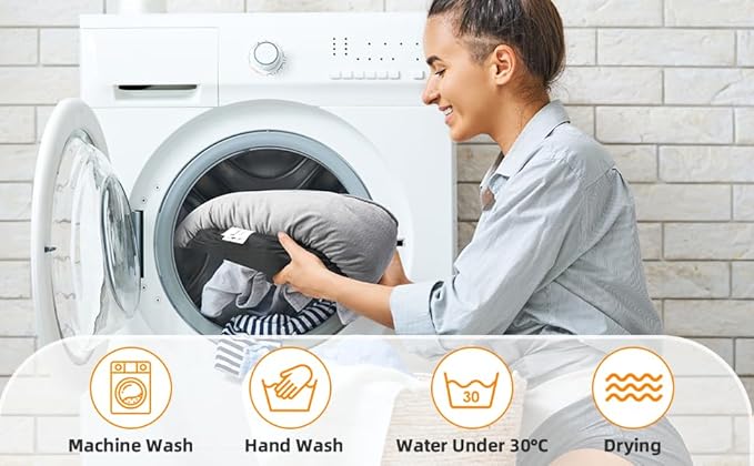 Dog Beds for Medium & Small Dogs - Round Cat Beds for Indoor Cats, Washable Pet Bed for Puppy and Kitten with Slip-Resistant Bottom (Light Grey, 25" L x 22" W x 8" Th)