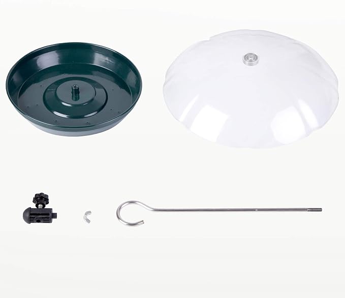 Kingsyard Adjustable Platform Bird Feeder for Outdoors Hanging, Metal Tray Bird Feeder with Dome Top, Attract Bluebirds Cardinals Goldfinches (Green)