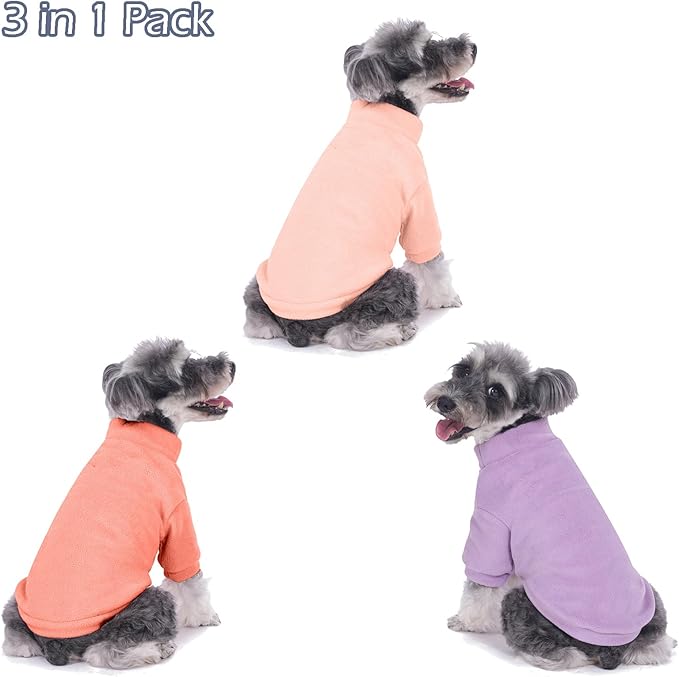 Dog Sweater, 3 Pack Dog Sweaters for Small Dogs Girl Boy, Ultra Soft Warm Puppy Clothes Coat for Winter (Rose+Lt Pink+Lt Purple, XX-Large)