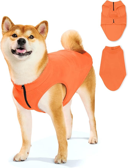 Haloumoning Dogs Fleece Coats Pet Jackets for Small and Medium Dogs Puppy Mock Neck Zipper Fall Winter Jacket