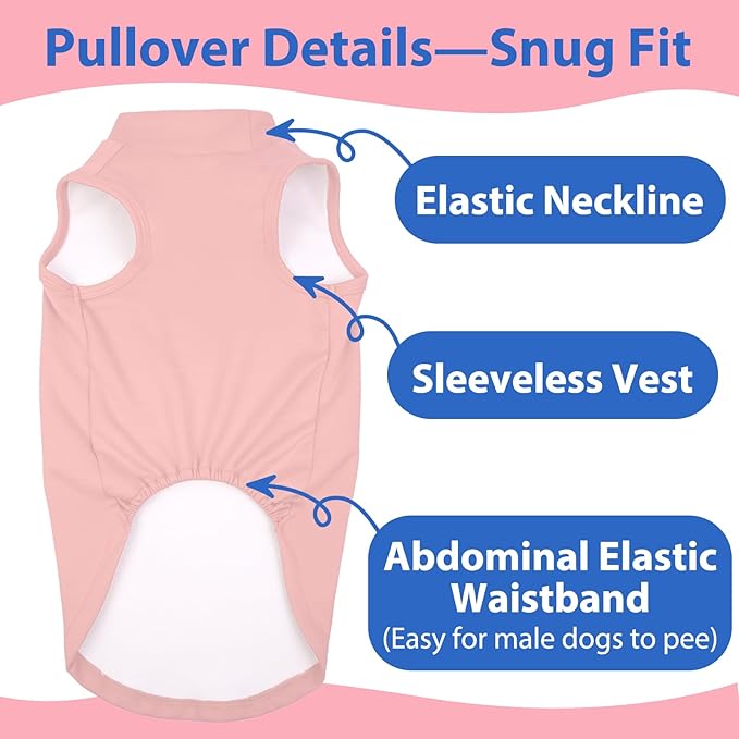 Dog Fleece Vest - Pink, XXL - Sleeveless Lightweight Shirts | Warm and Stretchable Sweater for Medium Dogs,Sweatshirt Indoor Daily Wear
