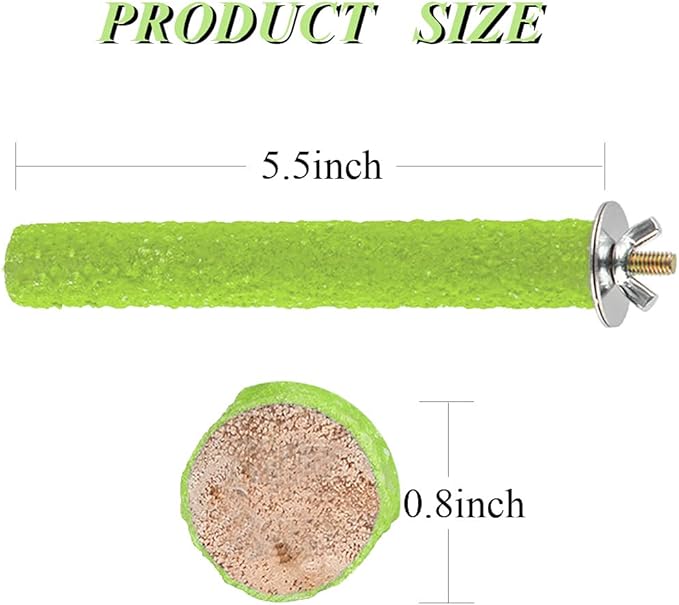Hamiledyi Parrot Perch Stand Toy, Bird Cage Perch Toy,Natural Paw Grinding Stick for Small Parrots, Parakeets, Cockatiels, Lovebirds Chewing Stick(S)