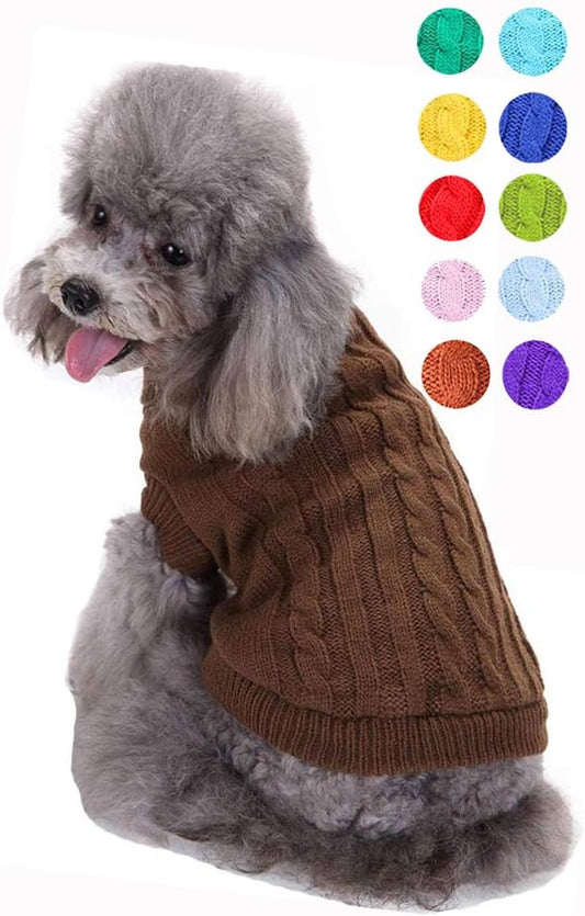 Warm Classic Turtleneck Pet Sweater - Cute Winter Dog & Cat Sweaters for Small, Medium & Large Dogs & Puppies - Christmas Sweaters for Girls & Boys