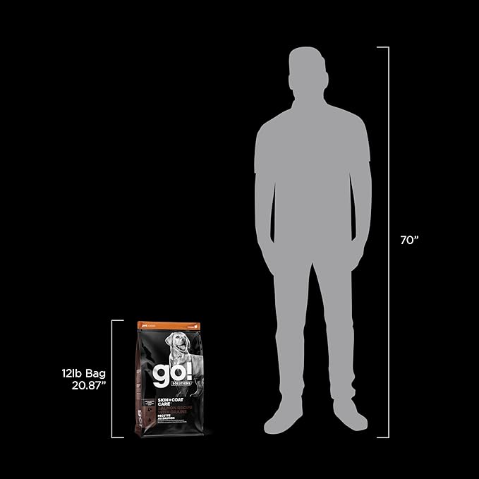 Go! Solutions Skin + Coat Care, Dry Dog Food, Large Breed Puppy Salmon Recipe with Grains, 12 lb Bag