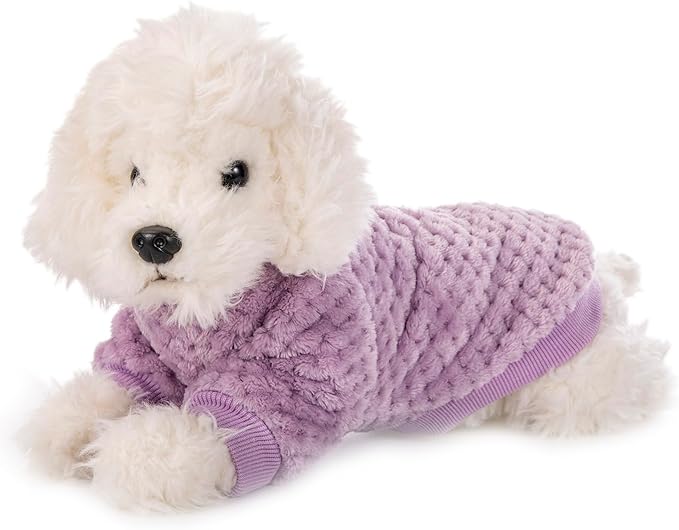 Dog Sweater, 2 or 3 Pack Dog Sweaters for Small Medium Dogs or Cat, Warm Soft Flannel Pet Clothes for Dogs Girl or Boy, Dog Shirt Coat Jacket (X-Small, Pink+Purple+Light Green)