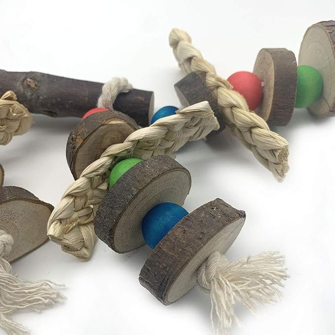 EBaokuup Wood Bird Chewing Toys-Blocks Parrot Tearing Toys Best for Finch,Budgie,Parakeets,Cockatiels, Conures,Love Birds and Amazon Parrots