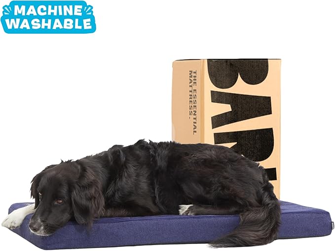 Barkbox Orthopedic Dog Bed with Memory Foam, Premium Comfort for Dogs and Puppies, Dog Bed for Joint Relief and Restful Sleep, Durable and Easy to Clean - Navy, Large