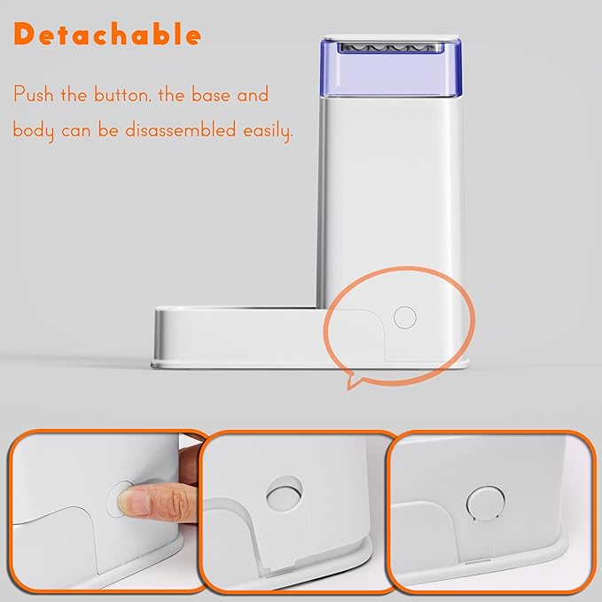 Cat Food Dispenser and Cat Water Dispenser Set with Stainless Steel Bowls Gravity Dog Feeder for Small Medium Big Cat Dog Pet Puppy Kitten, 1 Gallon x 2