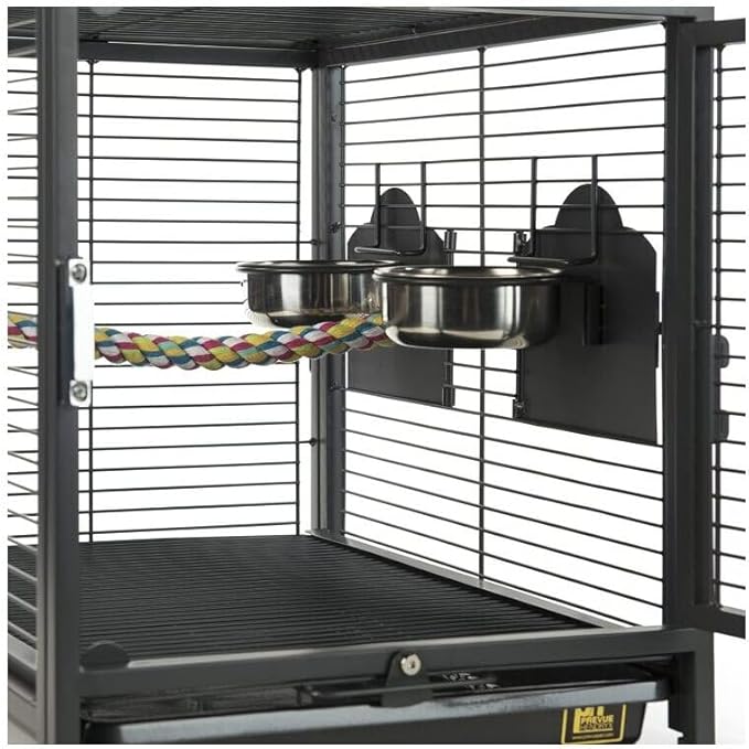 Artisanal Artistry Bird Cage with Handcrafted Design, Intricate Details, Spacious Interior for a Stylish and Comfortable Home Black/Small