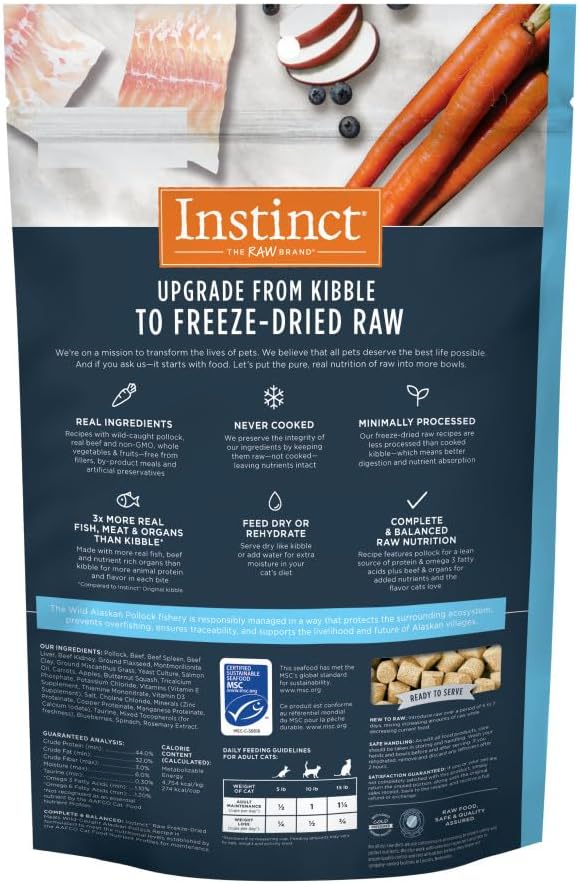 Instinct Raw Meals Freeze-Dried Pollock Cat Food, 9 oz. Bag