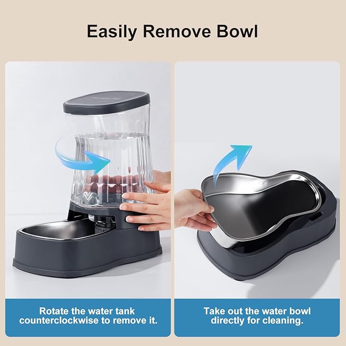 Gardner Pet Automatic Dog Water Dispenser Gravity Stainless Steel Water Waterer Feeder, 100% BPA-Free Large Capacity Water Feeding Bowls for Medium & Large-Sized Dogs,Cats, Other Pets -(2.1 Gallons)
