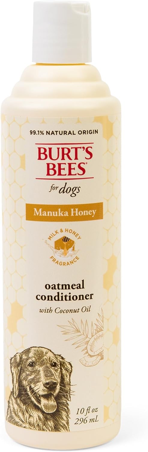 Burt’s Bees Manuka Honey Oatmeal Conditioner for Dogs with Coconut Oil, 10 Fl Oz