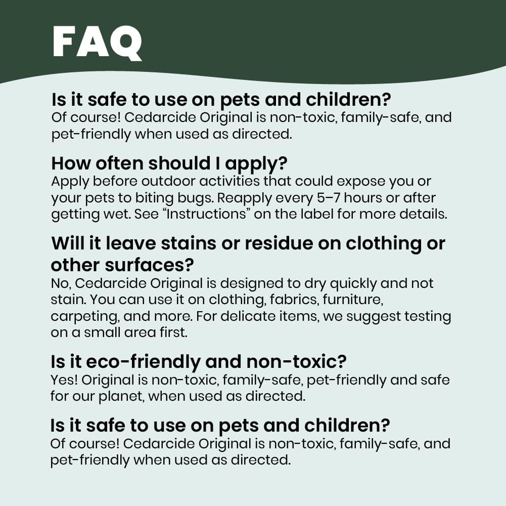 Cedarcide Original Bug Spray | Repel & Kill Fleas, Ticks, Mosquitoes, Mites, Ants & Chiggers | for use on People, Pets & Home | Natural Cedar Oil | Eco-Friendly | Small Size Kit