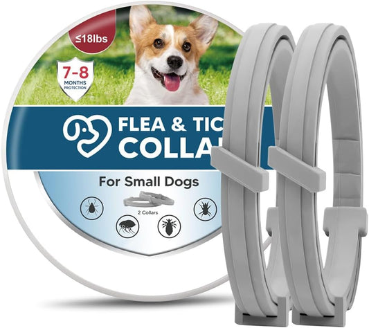 Small Dog Flea Collar, Tick Collar for Puppy Dogs, Flea Collars for Small Dogs Under 18 lbs, 8 Months Protection-2P