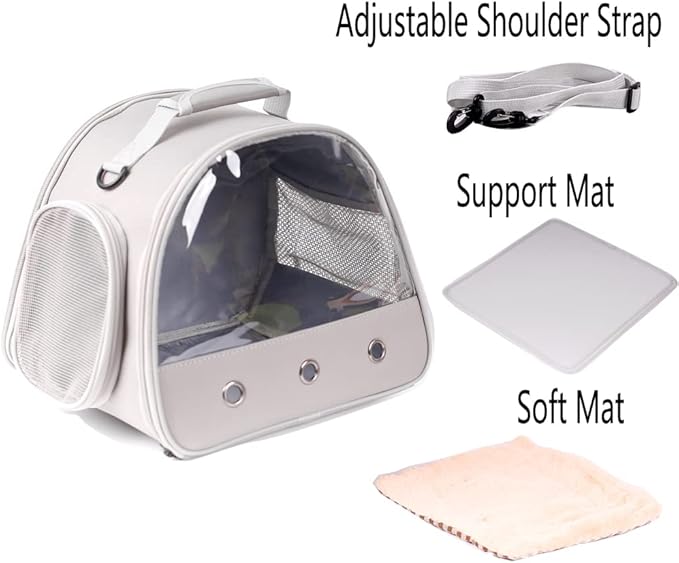 Bearded Dragon Carrier,Lizards Carrier, Small Animal Travel Carrier for Hedgehog Rat Parrot Bird Guinea Pig, Portable Guinea Pig Travel Carrier for 2(Grey)