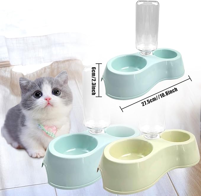 Kitten Starter Kit - 15 Piece Cat Essentials Set Includes Litter Box, Toys, Collars, Scratch Pad, Nail File, Automatic Feed Bowls, Grooming Gloves