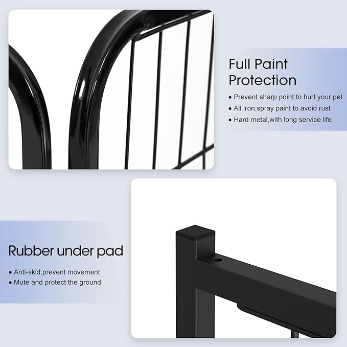 BestPet | Dog Playpen | 32 Inch, 32 Panels | Heavy Duty Metal Pet Exercise Pen | Indoor Outdoor Fence Panels | Rust-Resistant, Removable, Tool-Free Setup | Anti-Skid, Expandable Design